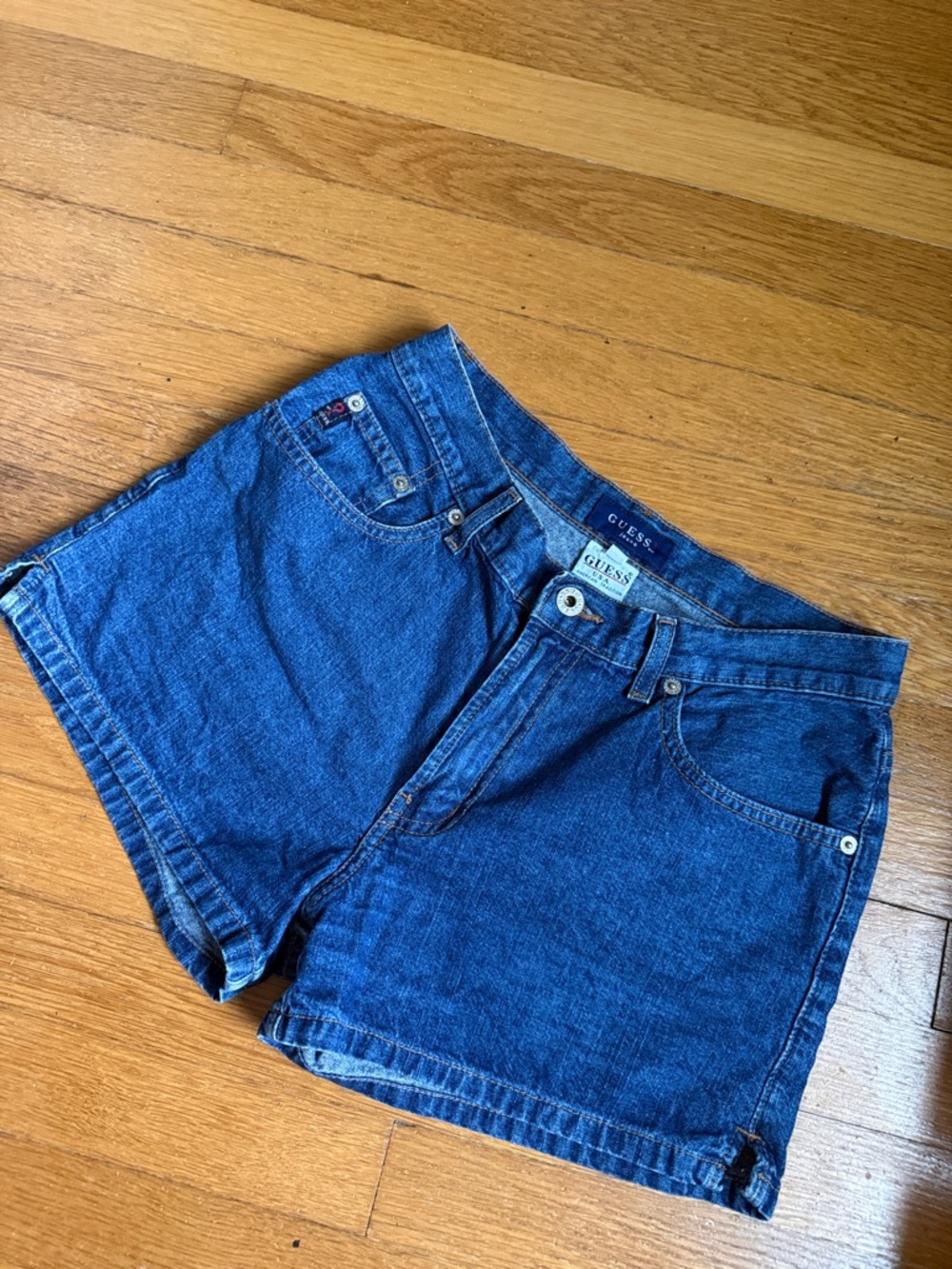 Vintage GUESS Made in USA Women's Blue Denim Shorts